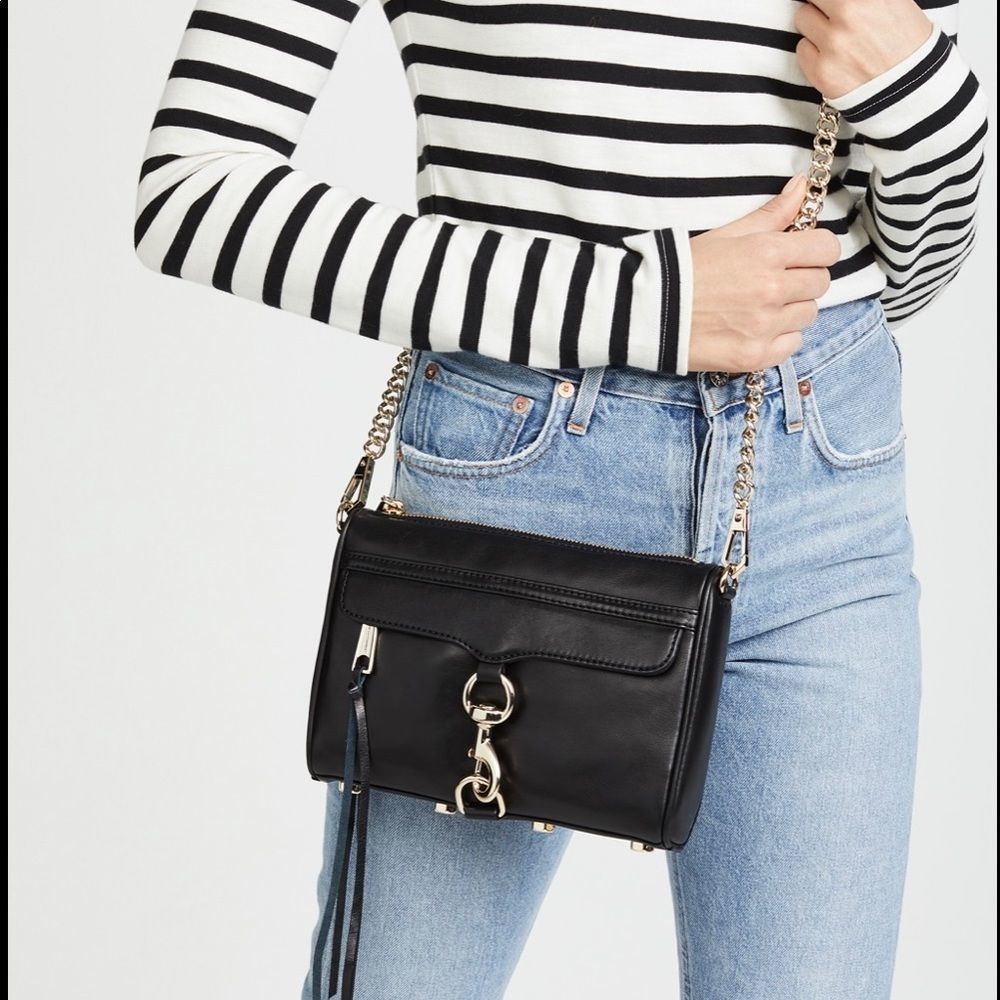 Rebecca Minkoff MAC Crossbody
Black Leather Bag With the gold chain